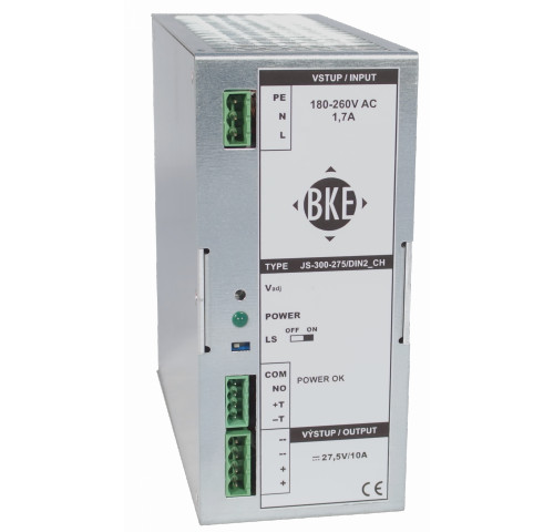 Napájecí zdroj/nabíječ na DIN lištu BKE JS-300-545/DIN2_CH 54,5 V, 300 W, 5 A, spínaný