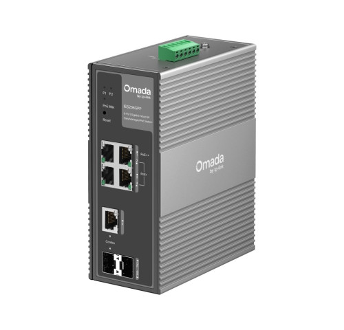 Switch TP-Link IES206GPP průmyslový, 2x SFP combo, 8x GLan s Poe+, 180W, DIN, Omáda SDN