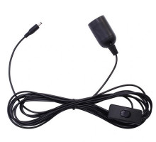 Kabel síťový k osvětlení s objímkou E27, vypínač, konektor jack, pro solární sestavy Kabel síťový k osvětlení s objímkou E27, vypínač, konektor jack, pro solární sestavy