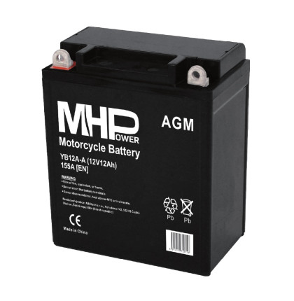 Motobaterie MHPower YB12A-A AGM 12V, 12Ah, 155A