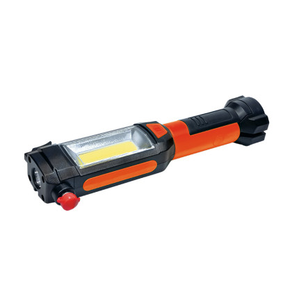 Solight LED multifunkční světlo, 180+70lm, 3W COB + 1W LED, klip, magnet, flexibilní, 3x AAA
