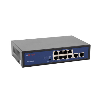CP-DNW-HPU8G2-96-V3 Osmiportový 10/100 Mbps PoE switch s 2x 10/100/1000 Mbps uplinkem
