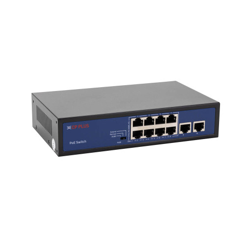CP PLUS CP-DNW-HPU8G2-96-V3 Osmiportový 10/100 Mbps PoE switch s 2x 10/100/1000 Mbps uplinkem CP PLUS CP-DNW-HPU8G2-96-V3 Osmiportový 10/100 Mbps PoE switch s 2x 10/100/1000 Mbps uplinkem