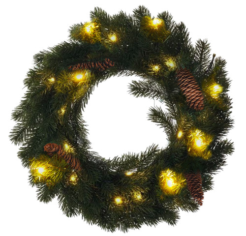 Solight vánoční věnec, průměr 40cm, 15x LED, IP44, 3x AA, časovač Solight vánoční věnec, průměr 40cm, 15x LED, IP44, 3x AA, časovač