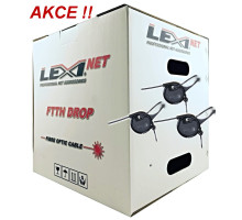 DROP LEXI FTTx 8 VL SM 9/125, G.657A1 BLACK LSZH + 10ks kotva