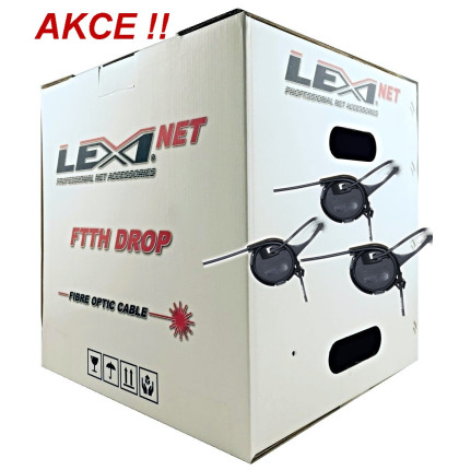 DROP LEXI FTTx 8 VL SM 9/125, G.657A1 BLACK LSZH + 10ks kotva