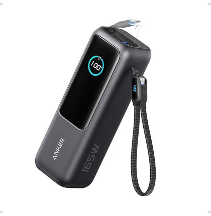 Powerbanka Anker 25000mAh, 165W s kabelem USB-C šedá