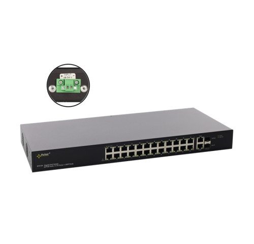 SFG124WP 24 portový switch – 24x PoE 30W 1Gbps + 2x uplink RJ-45 1Gbps + 2x uplink… SFG124WP 24 portový switch – 24x PoE 30W 1Gbps + 2x uplink RJ-45 1Gbps + 2x uplink…