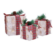 Solight sada 3 LED vánočních dárků, 48x LED, IP44, 230V