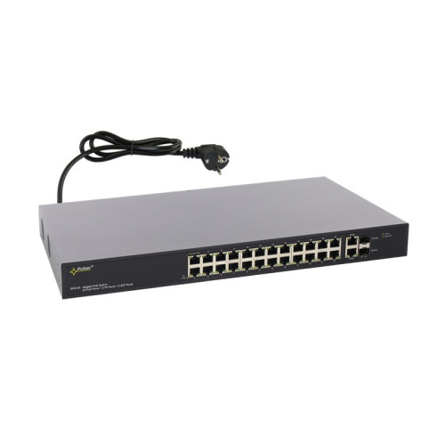 SFG124 24portový switch – 24x PoE 1Gbps + 2x uplink RJ45 1Gbps + 2x uplink SFP… SFG124 24portový switch – 24x PoE 1Gbps + 2x uplink RJ45 1Gbps + 2x uplink SFP…