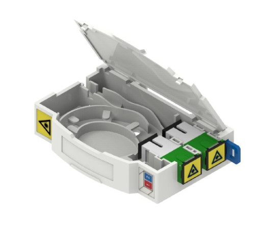 DIN BOX 2*SC Simplex, plastový s držáky na och. svárů