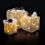 Solight sada 3 LED vánočních dárků, 48x LED, IP44, 230V, bílé provedení Solight sada 3 LED vánočních dárků, 48x LED, IP44, 230V, bílé provedení
