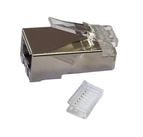 LEXI-Net Konektor RJ45 8/8 50u licna kulatá FTP CAT6 - otvor pro vodič 0,95mm s vložkou LEXI-Net Konektor RJ45 8/8 50u licna kulatá FTP CAT6 - otvor pro vodič 0,95mm s vložkou