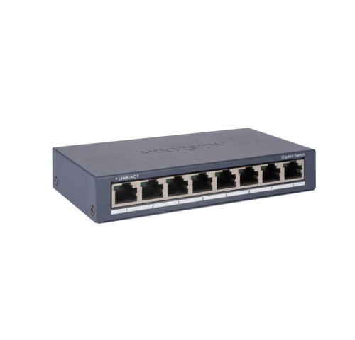 DS-3E0508-O 8 portový switch - 8x RJ-45 1000Mbps, bez managementu, kovové šasi, bez…