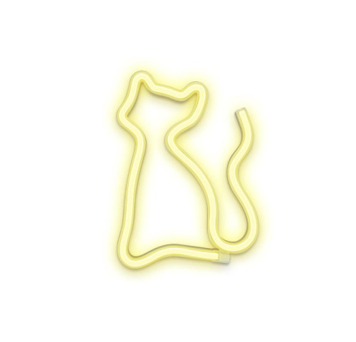 Dekorativní LED neon Kočka teplá bílá