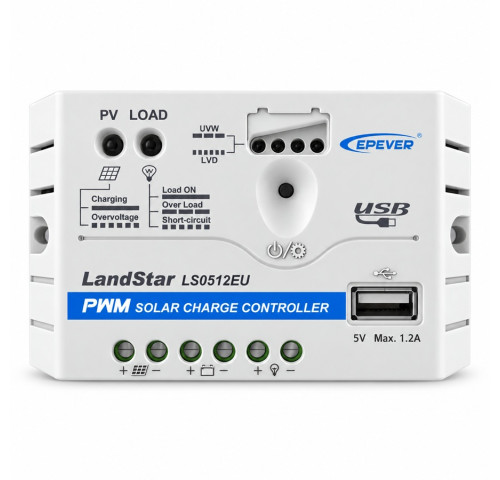 Epever LS0512EU, solární regulátor PWM, 12V, 5A série LS Epever LS0512EU, solární regulátor PWM, 12V, 5A série LS