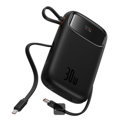 Powerbanka Baseus Qpow2 20000mAh, 30W, s kabelem USB-C černá
