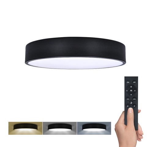Solight LED osvětlení s dálkový ovladačem LECCE, 36W, 2300lm, 30cm, změna chromatičnosti, stmívatelné, černá