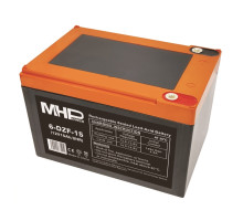MHPower 6-DZF-15 Trakční gelová baterie 12V/15Ah, Terminál D1 - M5, Deep Cycle