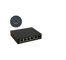 SFG64F1WP 6 portový switch – 4x PoE 30W 1Gbps + 1x uplink RJ-45 1Gbps + 1x uplink…