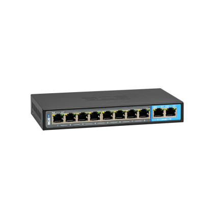 BCS-B-SP08G02G Switch - 10 portový switch, 10/100/1000 Mb/s, 8x POE, max. výkon 96 W,…