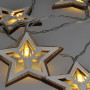 Solight LED vánoční řetěz hvězdy, 10x LED, dřevo, 1,5m, 2x AA Solight LED vánoční řetěz hvězdy, 10x LED, dřevo, 1,5m, 2x AA