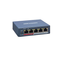 DS-3E1105P-EI 4x POE | 5x 100 Mb | výkon 60 W | Smart-management | dosah až 250 m / 10 Mb