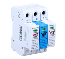 Přepěťová ochrana VCX PV50 DC třída T1T2 (B+C) 3P 1000V 12.5 kA GDT s plynovým jiskřištěm Přepěťová ochrana VCX PV50 DC třída T1T2 (B+C) 3P 1000V 12.5 kA GDT s plynovým jiskřištěm