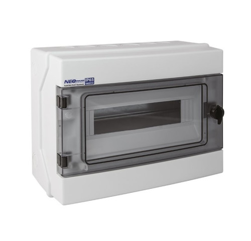 Rozvaděč RH-12 NEO pro fotovoltaiku plast. / IP65 / 1000V DC / 500V AC / 1x12 nástěnný / průhledné dveře Rozvaděč RH-12 NEO pro fotovoltaiku plast. / IP65 / 1000V DC / 500V AC / 1x12 nástěnný / průhledné dveře