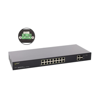 SFG116WP 16 portový switch – 16x PoE 30W 1Gbps + 2x uplink RJ-45 1Gbps + 2x uplink… SFG116WP 16 portový switch – 16x PoE 30W 1Gbps + 2x uplink RJ-45 1Gbps + 2x uplink…
