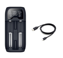 Solight nabíječka baterií Li-Ion, LiFePO4, Ni-MH/CD, AA, AAA, 18650, 2000mA, 2 kanály, LCD displej
