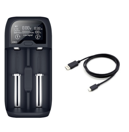 Solight nabíječka baterií Li-Ion, LiFePO4, Ni-MH/CD, AA, AAA, 18650, 2000mA, 2 kanály, LCD displej