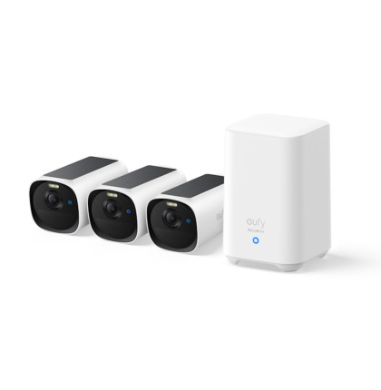 Venkovní kamera se solárním nabíjením Anker eufy E40 (sada 3ks+jednotka HomeBase 2) 2K bílá Venkovní kamera se solárním nabíjením Anker eufy E40 (sada 3ks+jednotka HomeBase 2) 2K bílá