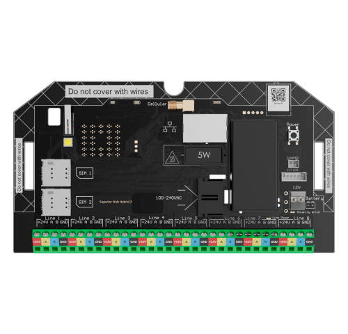 Superior Hub Hybrid 2, ústředna hybridního zab. systému bez boxu, podpora foto verifikace