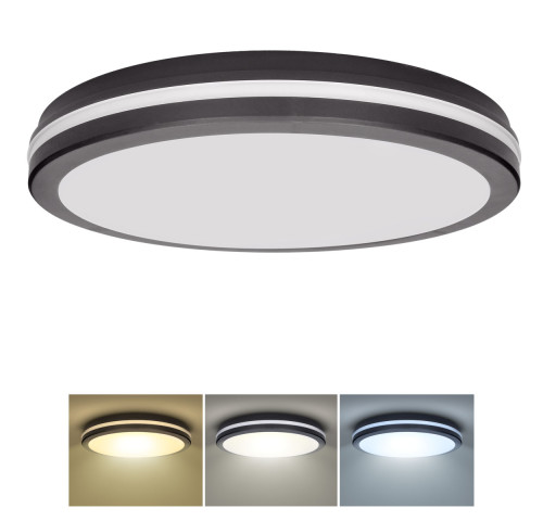 Solight LED osvětlení Gari, 44W, 3960lm, 3CCT, IP65, 40cm, černá