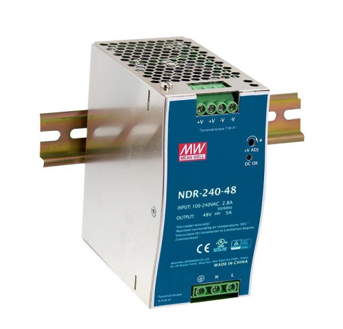MEAN WELL NDR-240-48 průmyslový napájecí zdroj 48V 5A na DIN lištu
