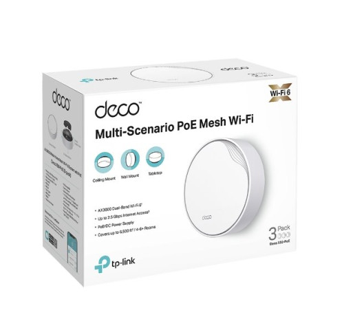 WiFi router TP-Link Deco X50-PoE(1-pack) WiFi 6, 1x 2,5GLAN, 1x GLan s PoE, 2,4/ 5GHz AX3000
