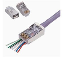 LEXI-Net Konektor RJ45 8/8 30u drát/licna kulatá 5e FTP - průchozí LEXI-Net Konektor RJ45 8/8 30u drát/licna kulatá 5e FTP - průchozí
