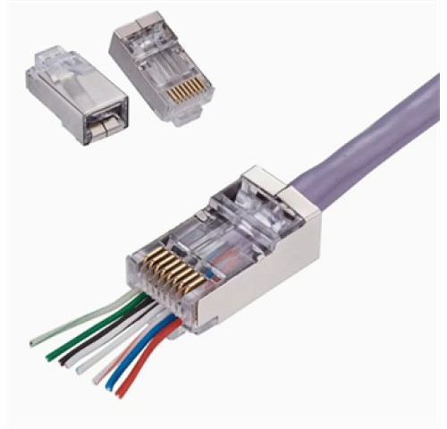 LEXI-Net Konektor RJ45 8/8 30u drát/licna kulatá 5e FTP - průchozí LEXI-Net Konektor RJ45 8/8 30u drát/licna kulatá 5e FTP - průchozí