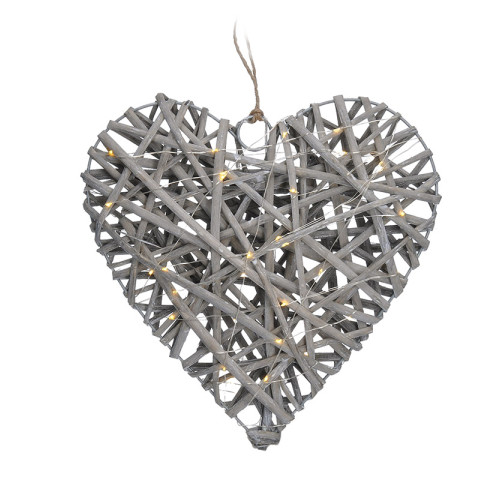 Solight LED ratanové srdce, 30x LED, 2x AA, 30cm