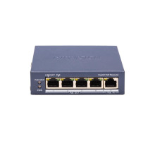 DS-3E0505P-E/R LAN a PoE extender, 1x RJ-45 vstup, 4x RJ-45 výstup, LAN 1Gbps, vstup PoE…