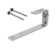 Nastavitelný Střešní hák PLOCHÝ pro solární panely, nerez, 2x vrut