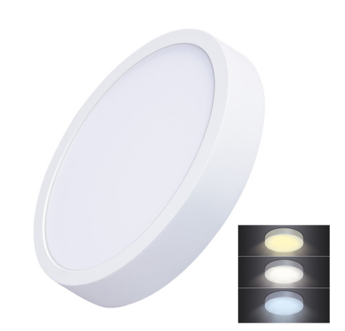 Solight LED mini panel CCT, přisazený, 24W, 1800lm, 3000K, 4000K, 6000K, kulatý