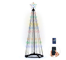 Solight smart vánoční stromek, 150 LED, 1,5m, IP44, RGB, dálkový ovladač + BT aplikace Solight smart vánoční stromek, 150 LED, 1,5m, IP44, RGB, dálkový ovladač + BT aplikace