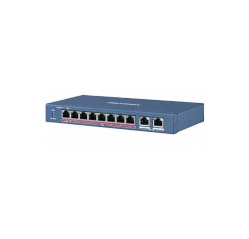 DS-3E0310HP-E 10 portový switch - 1x HiPoE 90W 10/100Mbps + 7x PoE 30W 10/100Mbps + 2x…