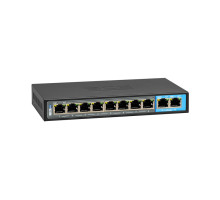 BCS-B-SP0802 Switch - 10 portový switch, 100 Mb/s, 8x POE, max. výkon 96 W, přenos až…