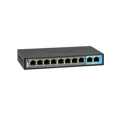 BCS-B-SP0802 10 portový switch - 8x PoE 36W 10/100Mbps + 2x uplink RJ-45 10/100Mbps,… BCS-B-SP0802 10 portový switch - 8x PoE 36W 10/100Mbps + 2x uplink RJ-45 10/100Mbps,…