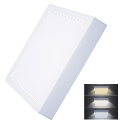 Solight LED mini panel CCT, přisazený, 24W, 1800lm, 3000K, 4000K, 6000K, čtvercový