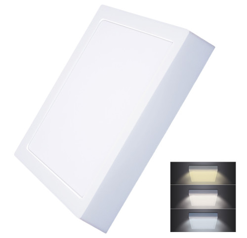 Solight LED mini panel CCT, přisazený, 24W, 1800lm, 3000K, 4000K, 6000K, čtvercový