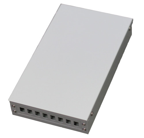 Optický box nástěnný vnitřní kovový pro 8 SC simplex (LC duplex, E2000) Optický box nástěnný vnitřní kovový pro 8 SC simplex (LC duplex, E2000)